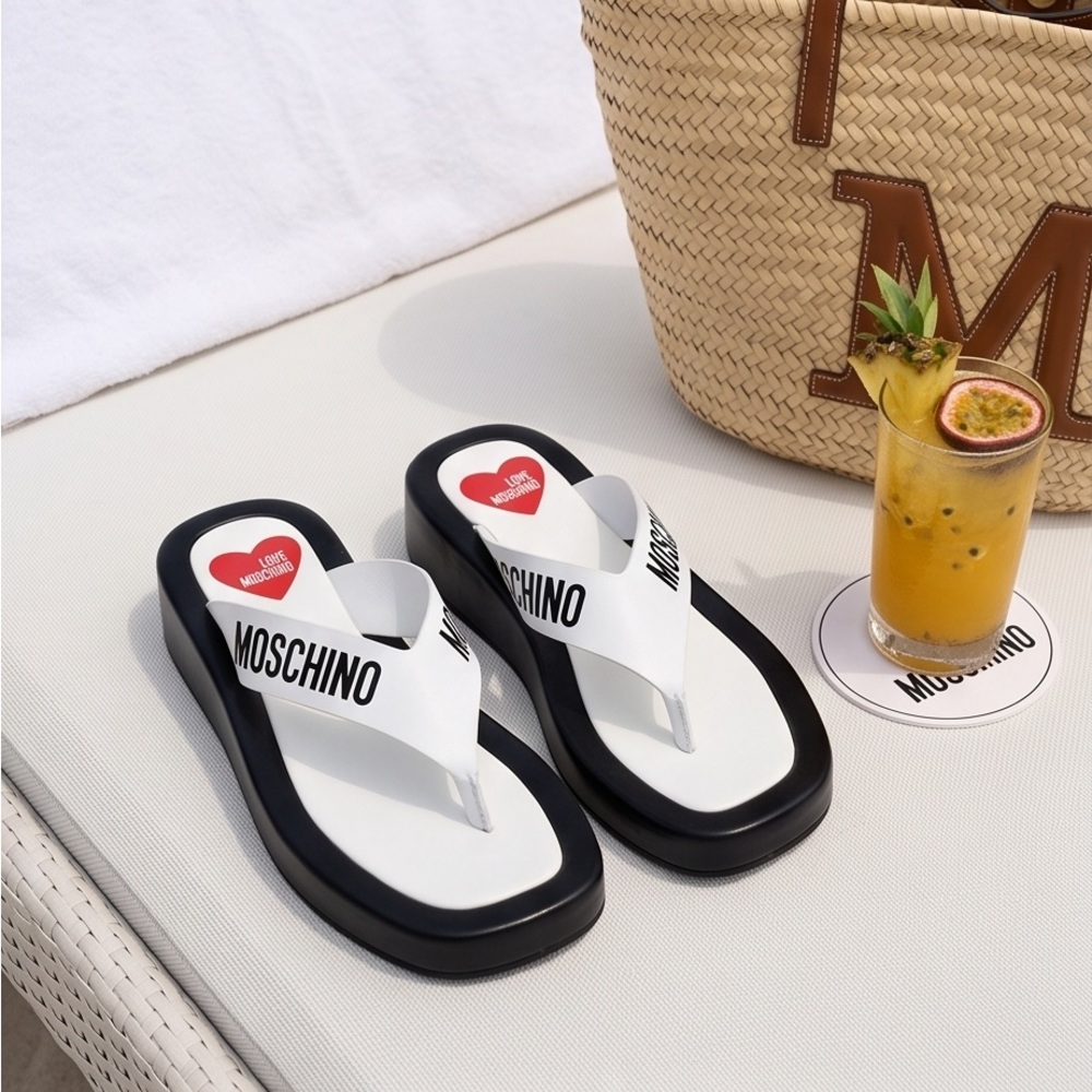 LOVE MOSCHINO 🇮🇹 WOMENS BLACK SOFT LEATHER COMFORT SANDALS - Picture 6 of 14